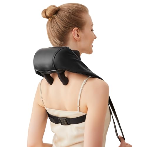 Cordless Neck Shoulder Massager with Heat,Deep Tissue Kneading Relieves Tension Improves Circulation,Gifts for Women,Men,Mom,Dad(Grey)