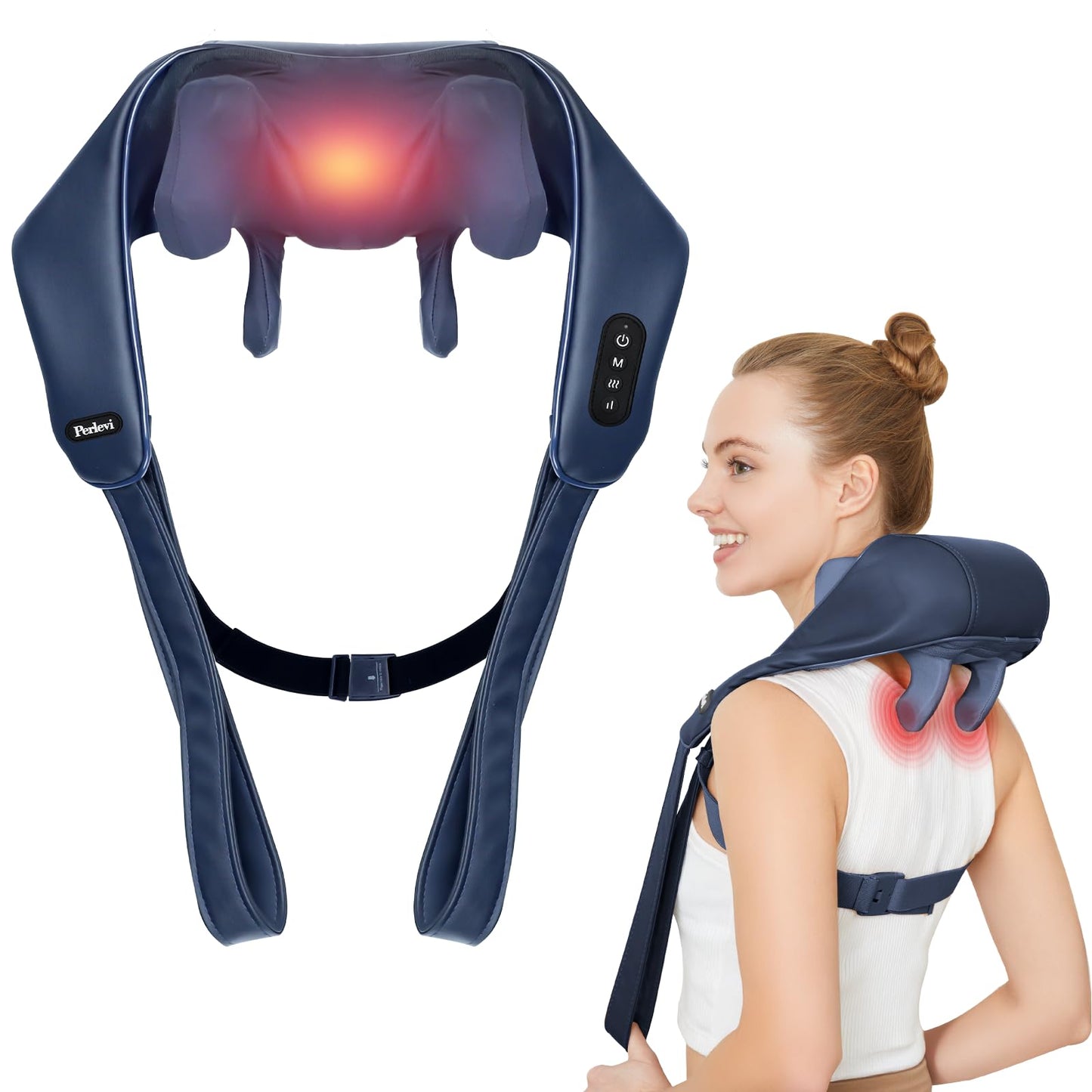 Cordless Neck Shoulder Massager with Heat,Deep Tissue Kneading Relieves Tension Improves Circulation,Gifts for Women,Men,Mom,Dad(Grey)
