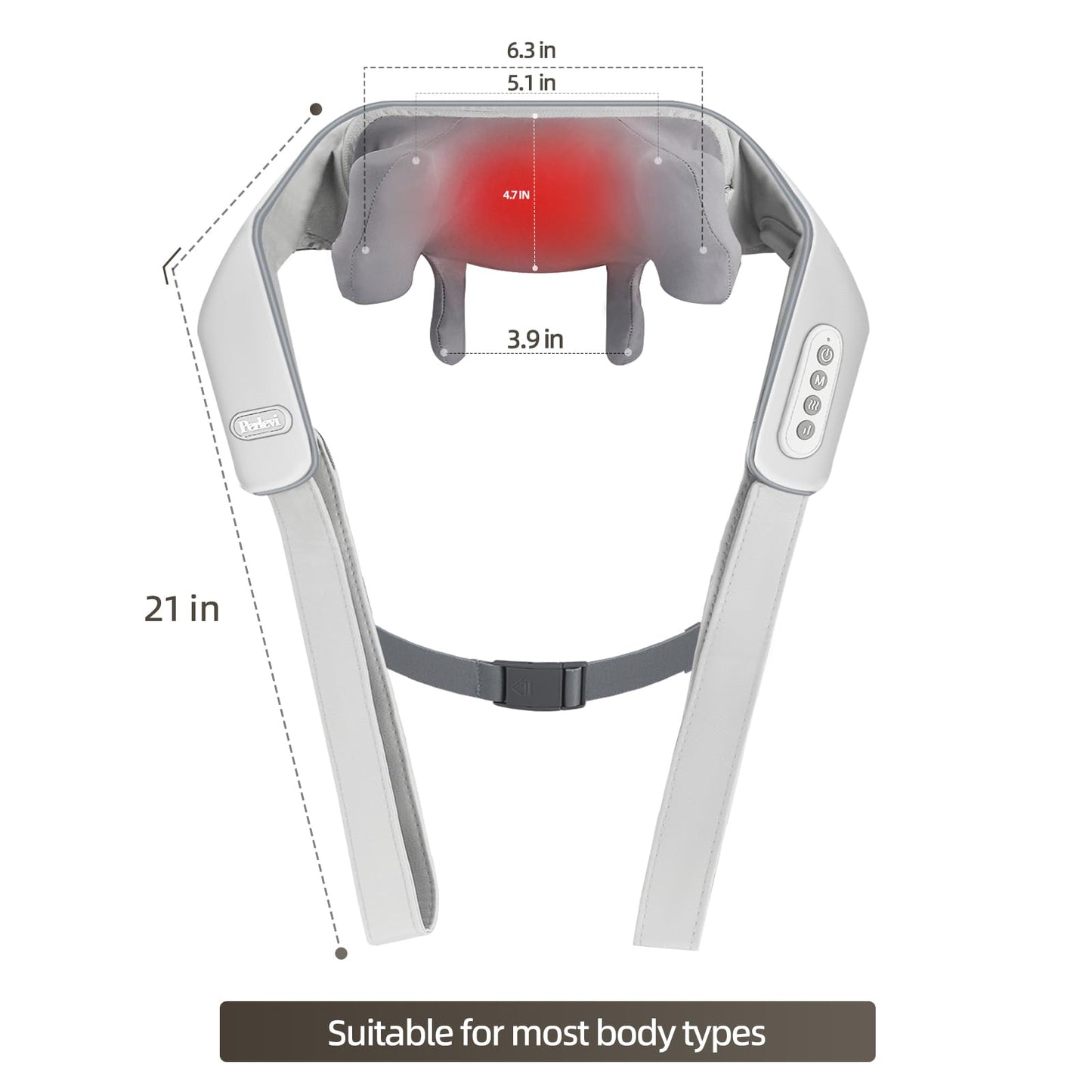 Cordless Neck Shoulder Massager with Heat,Deep Tissue Kneading Relieves Tension Improves Circulation,Gifts for Women,Men,Mom,Dad(Grey)