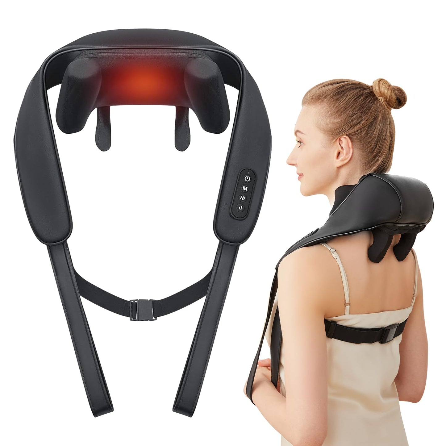 Cordless Neck Shoulder Massager with Heat,Deep Tissue Kneading Relieves Tension Improves Circulation,Gifts for Women,Men,Mom,Dad(Grey)