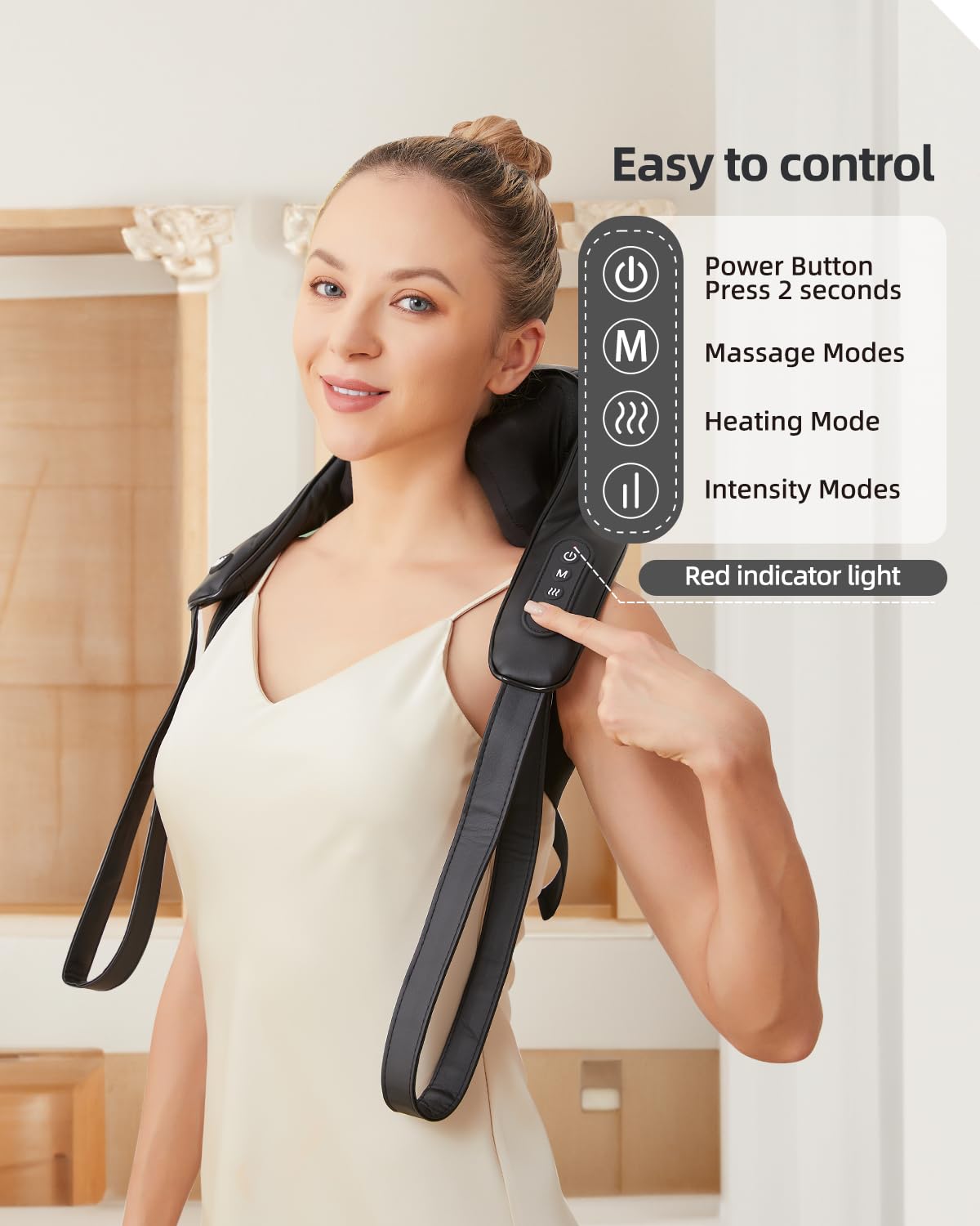 Cordless Neck Shoulder Massager with Heat,Deep Tissue Kneading Relieves Tension Improves Circulation,Gifts for Women,Men,Mom,Dad(Grey)