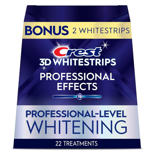 Crest 3D Whitestrips Professional Effects – Teeth Whitening Kit, 22 Treatments (20 + 2 Bonus), Each with 1 Upper/1Lower, 44 Strips – Crest 3DWhite Teeth Whitening Strips