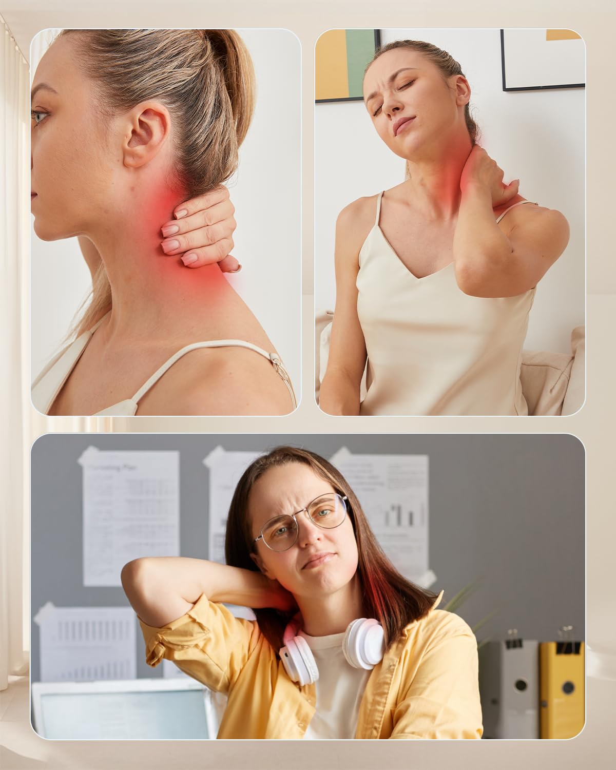 Cordless Neck Shoulder Massager with Heat,Deep Tissue Kneading Relieves Tension Improves Circulation,Gifts for Women,Men,Mom,Dad(Grey)