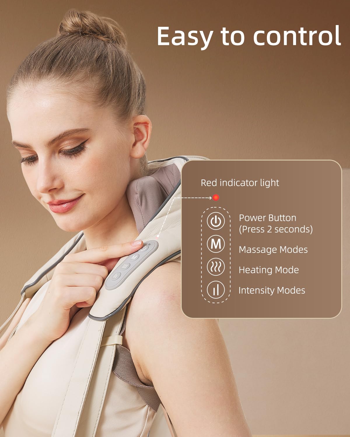 Cordless Neck Shoulder Massager with Heat,Deep Tissue Kneading Relieves Tension Improves Circulation,Gifts for Women,Men,Mom,Dad(Grey)