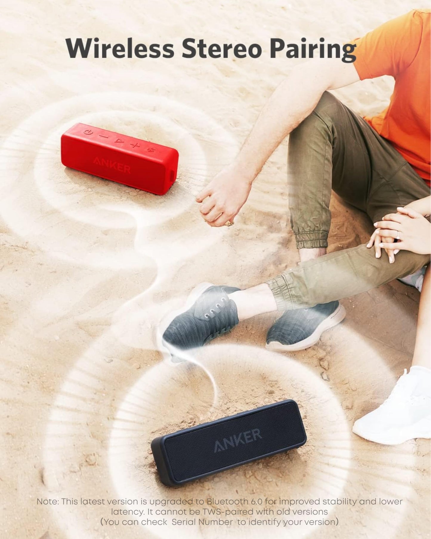 Anker Soundcore 2 Portable Bluetooth Speaker with Stereo Sound, Bluetooth 5, Bassup, IPX7 Waterproof, 24-Hour Playtime, Wireless Stereo Pairing, Speaker for Home, Outdoors, Travel