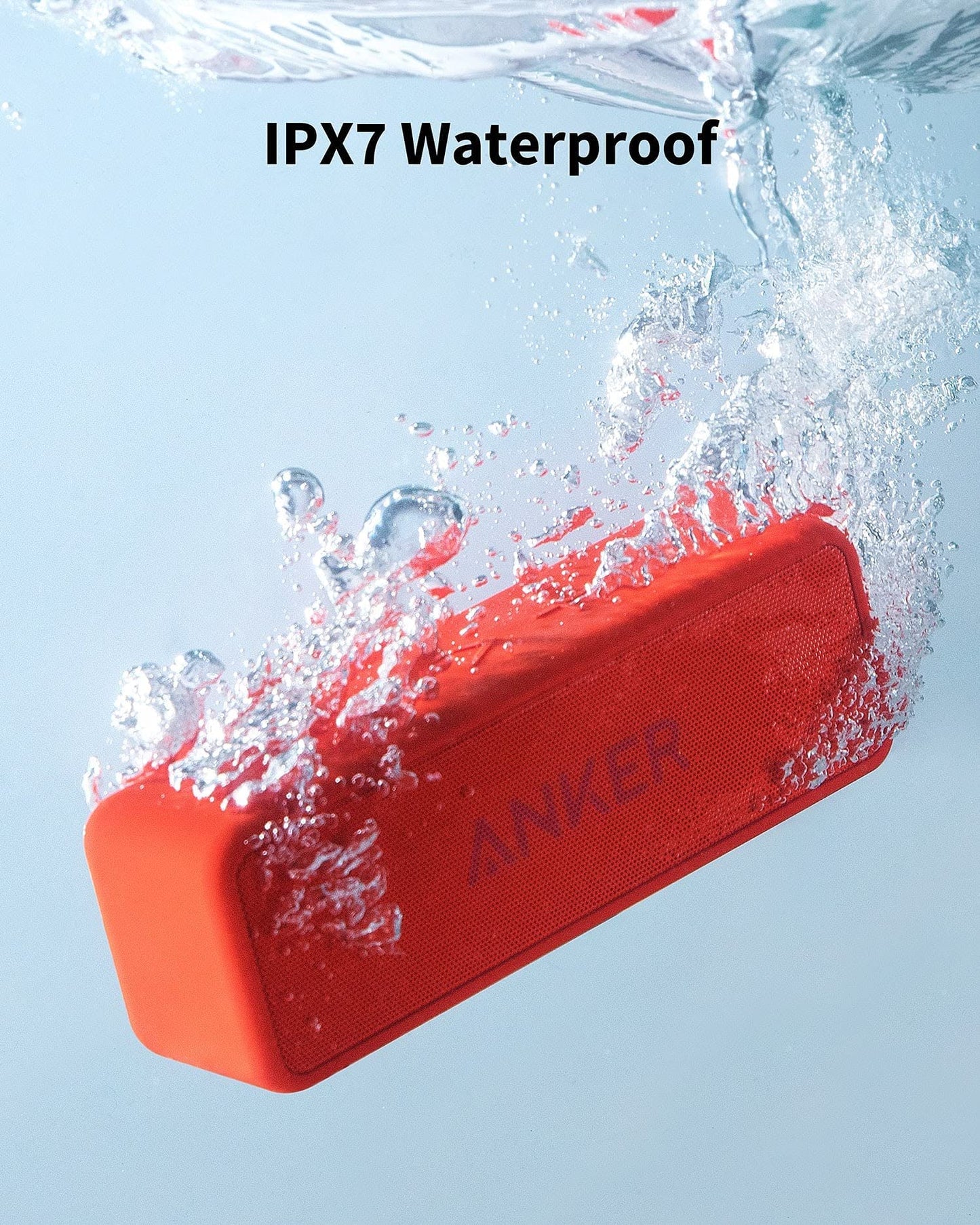 Anker Soundcore 2 Portable Bluetooth Speaker with Stereo Sound, Bluetooth 5, Bassup, IPX7 Waterproof, 24-Hour Playtime, Wireless Stereo Pairing, Speaker for Home, Outdoors, Travel