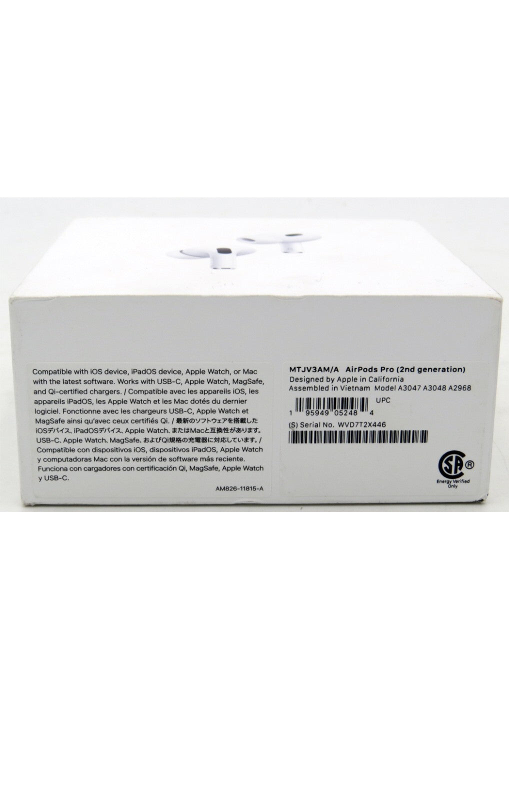 Apple AirPods Pro 2nd Generation Gen 2 2023 A2968 with Magsafe USB-C Charging